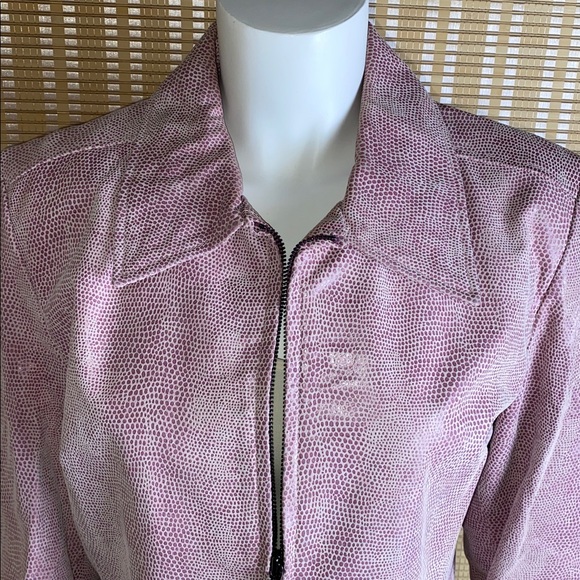 Colebrook & Company Chic Pink Genuine Leather Jacket Size Large VNTG - Picture 2 of 7